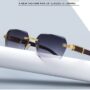 Lunettes de Soleil Rectangle Noir