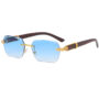 Lunettes de Soleil Rectangle bleu