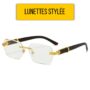 Lunettes de Soleil Rectangle blanc/Transparent