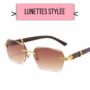 Lunettes de Soleil Rectangle Marron